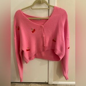 cherry pink sweater adika
